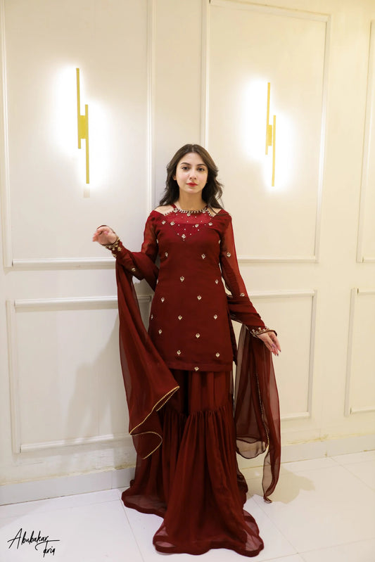 SN-MAROON GHARARA FIT